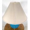 LAMPADA TAVOLO CARAMICA BITOSSI ALDO LONDI DECORO FLOREALE RIMINI BLU ø60x70cm/h