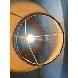 LAMPADA TAVOLO CARAMICA BITOSSI ALDO LONDI DECORO FLOREALE RIMINI BLU ø60x70cm/h