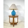 LAMPADA TAVOLO CARAMICA BITOSSI ALDO LONDI DECORO FLOREALE RIMINI BLU ø60x70cm/h