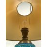 LAMPADA TAVOLO CARAMICA BITOSSI ALDO LONDI DECORO FLOREALE RIMINI BLU ø60x70cm/h