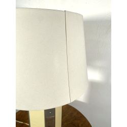 LAMPADA TAVOLO STILE HOLLYWOOD REGENCY METALLO CROMATO PERSPEX COLOR AVORIO '70s