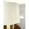 LAMPADA TAVOLO STILE HOLLYWOOD REGENCY METALLO CROMATO PERSPEX COLOR AVORIO '70s