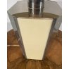 LAMPADA TAVOLO STILE HOLLYWOOD REGENCY METALLO CROMATO PERSPEX COLOR AVORIO '70s