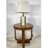 LAMPADA TAVOLO STILE HOLLYWOOD REGENCY METALLO CROMATO PERSPEX COLOR AVORIO '70s