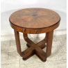 ANTICO TAVOLINO ROTONDO DECO LEGNO RADICA epoca 1930 TAVOLO FUMO SALOTTO VINTAGE