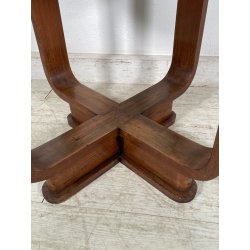 ANTICO TAVOLINO ROTONDO DECO LEGNO RADICA epoca 1930 TAVOLO FUMO SALOTTO VINTAGE