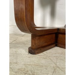 ANTICO TAVOLINO ROTONDO DECO LEGNO RADICA epoca 1930 TAVOLO FUMO SALOTTO VINTAGE