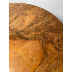 ANTICO TAVOLINO ROTONDO DECO LEGNO RADICA epoca 1930 TAVOLO FUMO SALOTTO VINTAGE