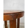 ANTICO TAVOLINO ROTONDO DECO LEGNO RADICA epoca 1930 TAVOLO FUMO SALOTTO VINTAGE