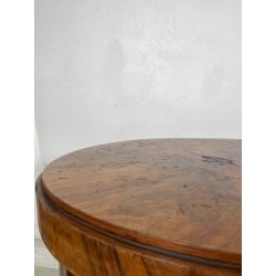 ANTICO TAVOLINO ROTONDO DECO LEGNO RADICA epoca 1930 TAVOLO FUMO SALOTTO VINTAGE