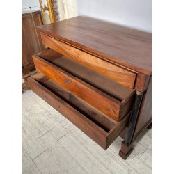 ANTICO COMO IMPERO 4 CASSETTI epoc 800 legno NOCE EBANIZZATO CASSETTIERA SEGRETO