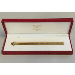 Must de Cartier PENNA SFERA Trinity Vendome PEN BALLPOINT Vintage BOX Rosso Oro