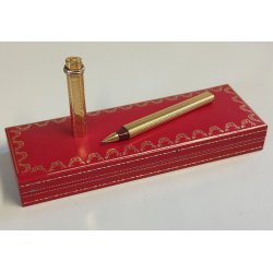 Must de Cartier PENNA SFERA Trinity Vendome PEN BALLPOINT Vintage BOX Rosso Oro