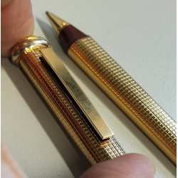 Must de Cartier PENNA SFERA Trinity Vendome PEN BALLPOINT Vintage BOX Rosso Oro