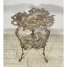 ANTICO TAVOLINO GHISA FERRO DUE RIPIANI SMALL TABLE SALOTTO FUMO ARGENTATO 1900
