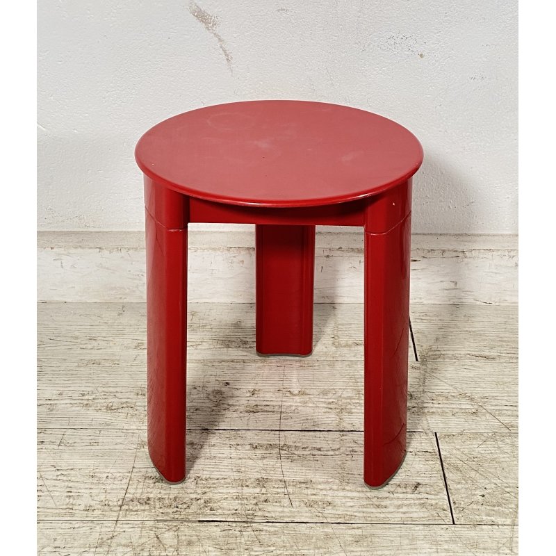 SGABELLO TAVOLINO DESIGN Olaf Von Bohr ANNI 60 Gedy PLASTICA ROSSA VINTAGE SEDIA