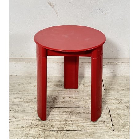 SGABELLO TAVOLINO DESIGN Olaf Von Bohr ANNI 60 Gedy PLASTICA ROSSA VINTAGE SEDIA