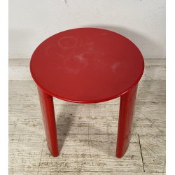 SGABELLO TAVOLINO DESIGN Olaf Von Bohr ANNI 60 Gedy PLASTICA ROSSA VINTAGE SEDIA