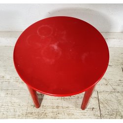SGABELLO TAVOLINO DESIGN Olaf Von Bohr ANNI 60 Gedy PLASTICA ROSSA VINTAGE SEDIA
