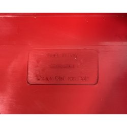 SGABELLO TAVOLINO DESIGN Olaf Von Bohr ANNI 60 Gedy PLASTICA ROSSA VINTAGE SEDIA