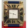 Must de Cartier OROLOGIO TAVOLO quartz SVEGLIA VIAGGIO BLU ORO Pendulette BOX