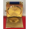 Must de Cartier OROLOGIO TAVOLO quartz SVEGLIA VIAGGIO BLU ORO Pendulette BOX