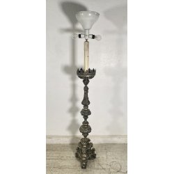 ANTICA LAMPADA PAVIMENTO PIANTANA 1900 LUME CANDELABRO EPOCA CHIESA