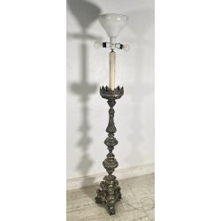 ANTICA LAMPADA PAVIMENTO PIANTANA 1900 LUME CANDELABRO EPOCA CHIESA