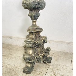 ANTICA LAMPADA PAVIMENTO PIANTANA 1900 LUME CANDELABRO EPOCA CHIESA