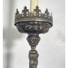 ANTICA LAMPADA PAVIMENTO PIANTANA 1900 LUME CANDELABRO EPOCA CHIESA