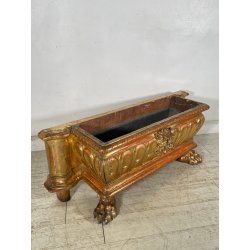 ANTICA RARISSIMA FIORIERA MASCHERONE EPOCA 1700 LEGNO FOGLIA ORO PORTA FIORI OLD