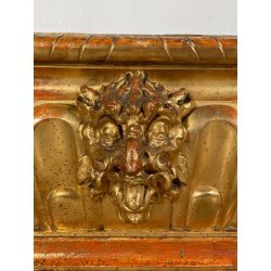 ANTICA RARISSIMA FIORIERA MASCHERONE EPOCA 1700 LEGNO FOGLIA ORO PORTA FIORI OLD
