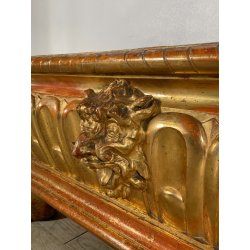 ANTICA RARISSIMA FIORIERA MASCHERONE EPOCA 1700 LEGNO FOGLIA ORO PORTA FIORI OLD