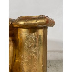 ANTICA RARISSIMA FIORIERA MASCHERONE EPOCA 1700 LEGNO FOGLIA ORO PORTA FIORI OLD