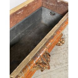 ANTICA RARISSIMA FIORIERA MASCHERONE EPOCA 1700 LEGNO FOGLIA ORO PORTA FIORI OLD