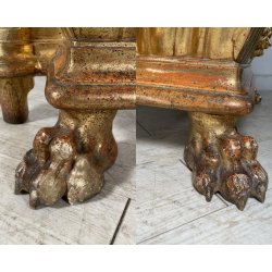 ANTICA RARISSIMA FIORIERA MASCHERONE EPOCA 1700 LEGNO FOGLIA ORO PORTA FIORI OLD