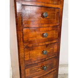 ANTICA PICCOLA CASSETTIERA SETTIMANALE epoca 1900 Legno 7 CASSETTI COMODINO H103