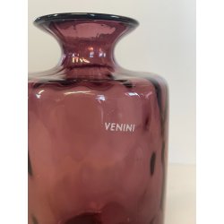 VASO VETRO MURANO FIRMATO VENINI BALLOTON VIOLA PORTAFIORI 2009 SCATOLA VENEZIA