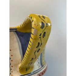 ANTICO VASO DERUTA ITALY CERAMICA COPPA ALZATA PORTAFIORI DECORO FIORENTINO 1900