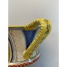 ANTICO VASO DERUTA ITALY CERAMICA COPPA ALZATA PORTAFIORI DECORO FIORENTINO 1900