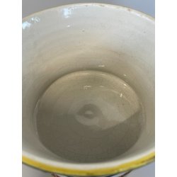 ANTICO VASO DERUTA ITALY CERAMICA COPPA ALZATA PORTAFIORI DECORO FIORENTINO 1900