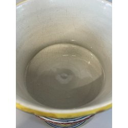 ANTICO VASO DERUTA ITALY CERAMICA COPPA ALZATA PORTAFIORI DECORO FIORENTINO 1900