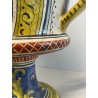 ANTICO VASO DERUTA ITALY CERAMICA COPPA ALZATA PORTAFIORI DECORO FIORENTINO 1900