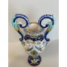 ANTICO PICCOLO VASO BIANSATO CERAMICA FIRMATO FAENZA DIPINTO COPPA EPOCA '900