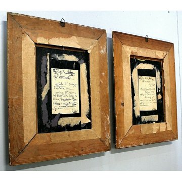 COPPIA ANTICO QUADRO DIPINTO OLIO A.Franzoni PAESAGGIO RURALE BAITA MILANO COMO