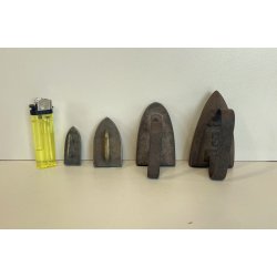 antichi 4 piccoli FERRI da STIRO miniature RARISSIMI '800/'900