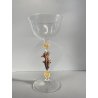CALICE TIPETTO VENEZIANO LAVORATO DECORO DRAGHI SFERE AVVENTURINA ORO META' '900