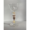 CALICE TIPETTO VENEZIANO LAVORATO DECORO DRAGHI SFERE AVVENTURINA ORO META' '900