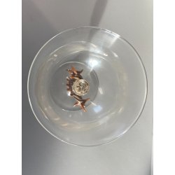 CALICE TIPETTO VENEZIANO LAVORATO DECORO DRAGHI SFERE AVVENTURINA ORO META' '900