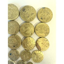 ANTICA BILANCIA 19 pesi MONETALI 1700 MONETE FRANCIA SPAGNA PARMA GENOVA sovrano